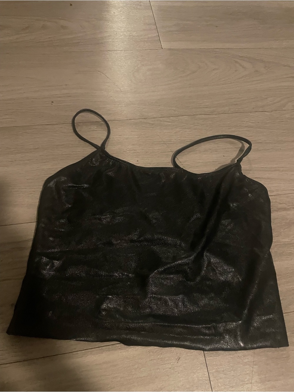 Commando Black pleather Crop Cami